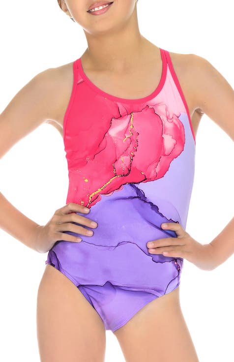 Tidal Wave Fuchsia Strappy One Piece Swimsuit (Little Kid & Big Kid)