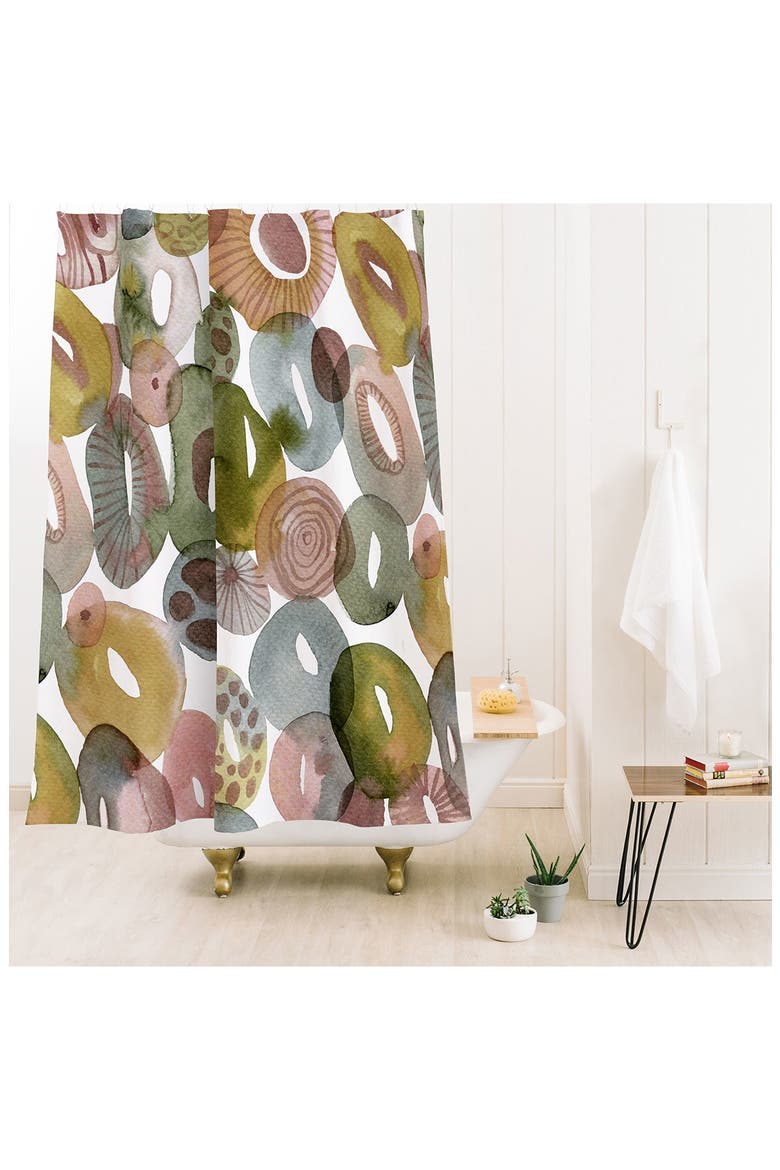 Tides Stones Shower Curtain, Alternate, color, BEIGE