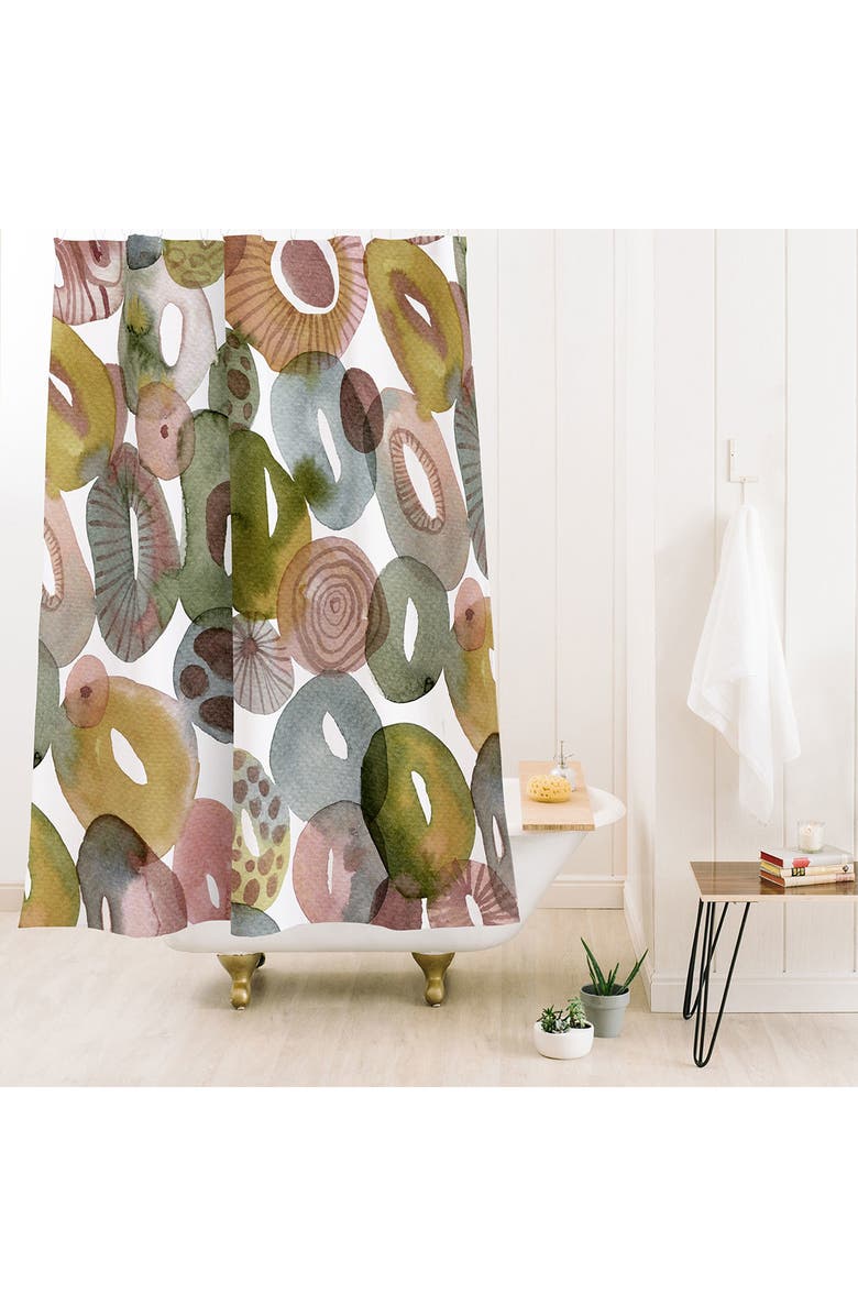 Deny Designs Tides Stones Shower Curtain, Alternate, color, Beige