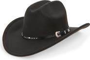 Tasha Western Cowboy Hat with Stud Leather Band