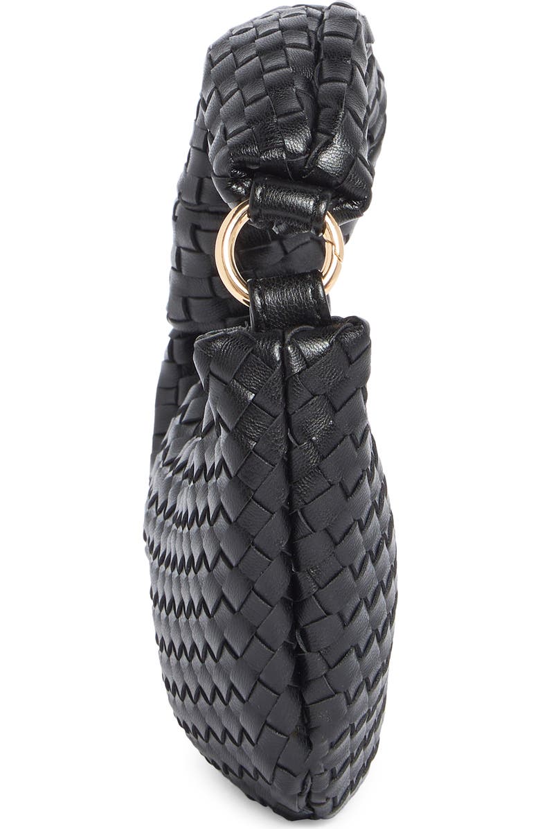 Melie Bianco Brigitte Mini Woven Bag Charm, Alternate, color, Black