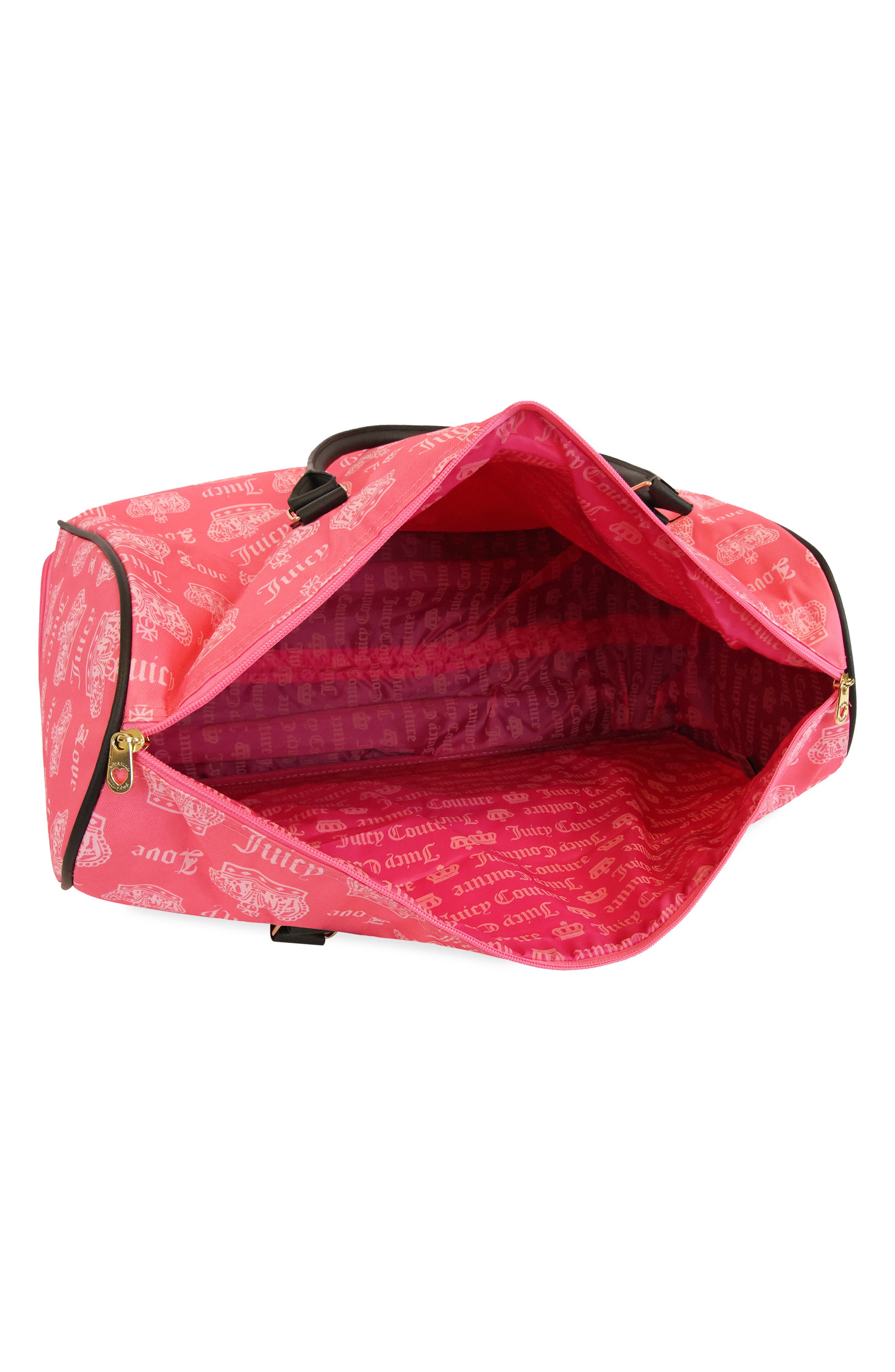 Cherry Rolling Duffle Bag, Alternate, color, PINK LEMONADE/ CROWN