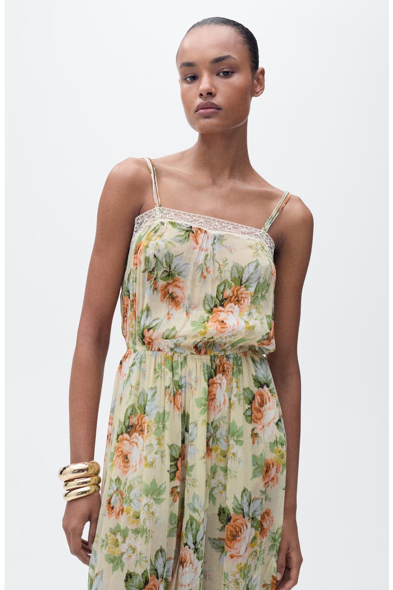 Floral Tie Leg Jumpsuit, Alternate, color, ECRU
