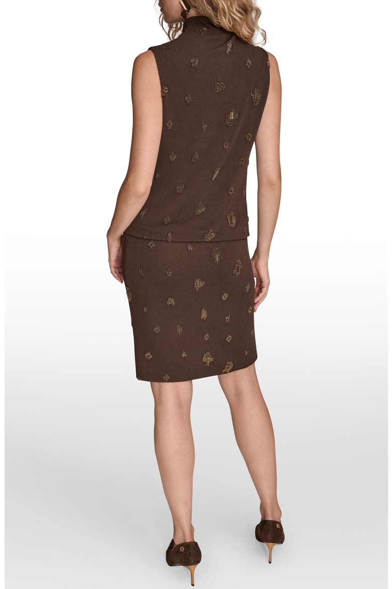 Embroidered Bead Sleeveless Funnel Neck Top, Alternate, color, CHOCOLATE PLUM