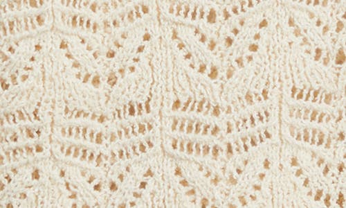 Shop Beachlunchlounge Tamia Pointelle Knit Cardigan In Egg Shell