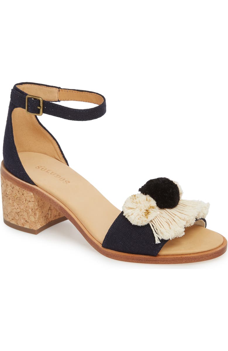 Soludos Capri Pom Pom Heel Sandal, Main, color,