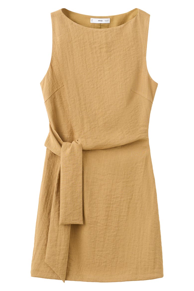 Side Tie Minidress, Alternate, color, MEDIUM BROWN