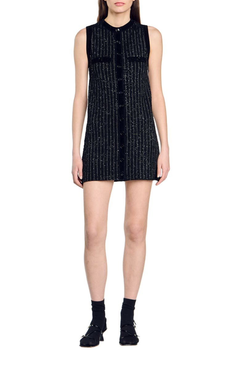 SANDRO Fancy knit dress, Main, color, 