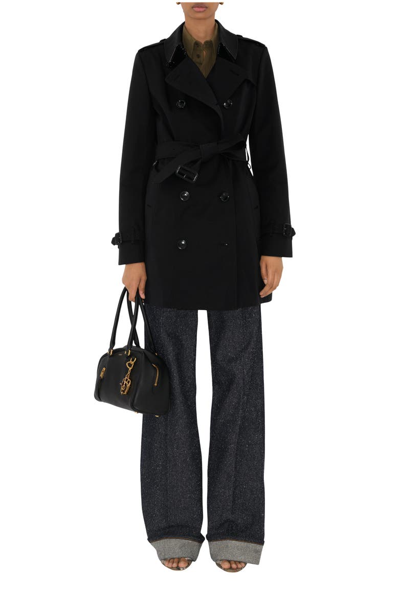 Burberry Short Chelsea Heritage Trench Coat, Main, color, Black