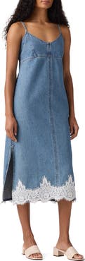 Levi's '90s Lace Trim Denim Midi Slipdress