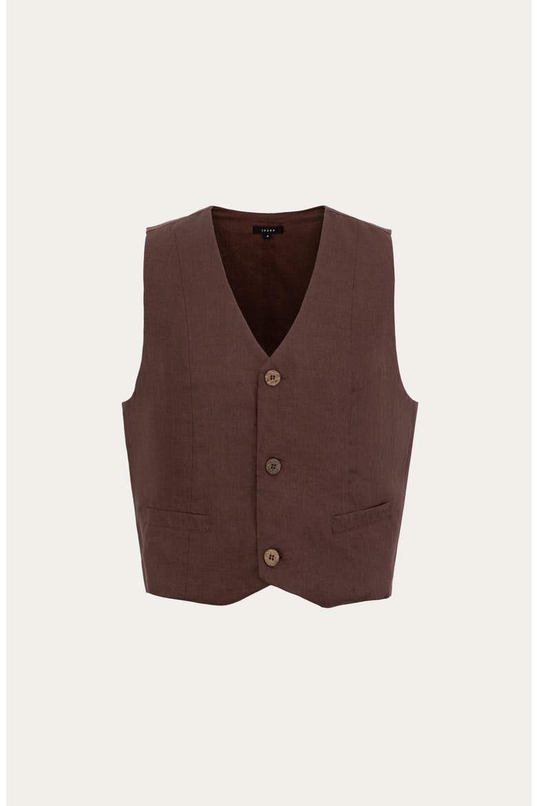 Hemp Tailored Vest, Alternate, color, brown