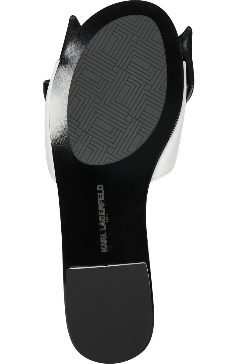 KARL LAGERFELD PARIS Ciaran Flat Slide Sandal, Alternate, color, Bright White/ Black