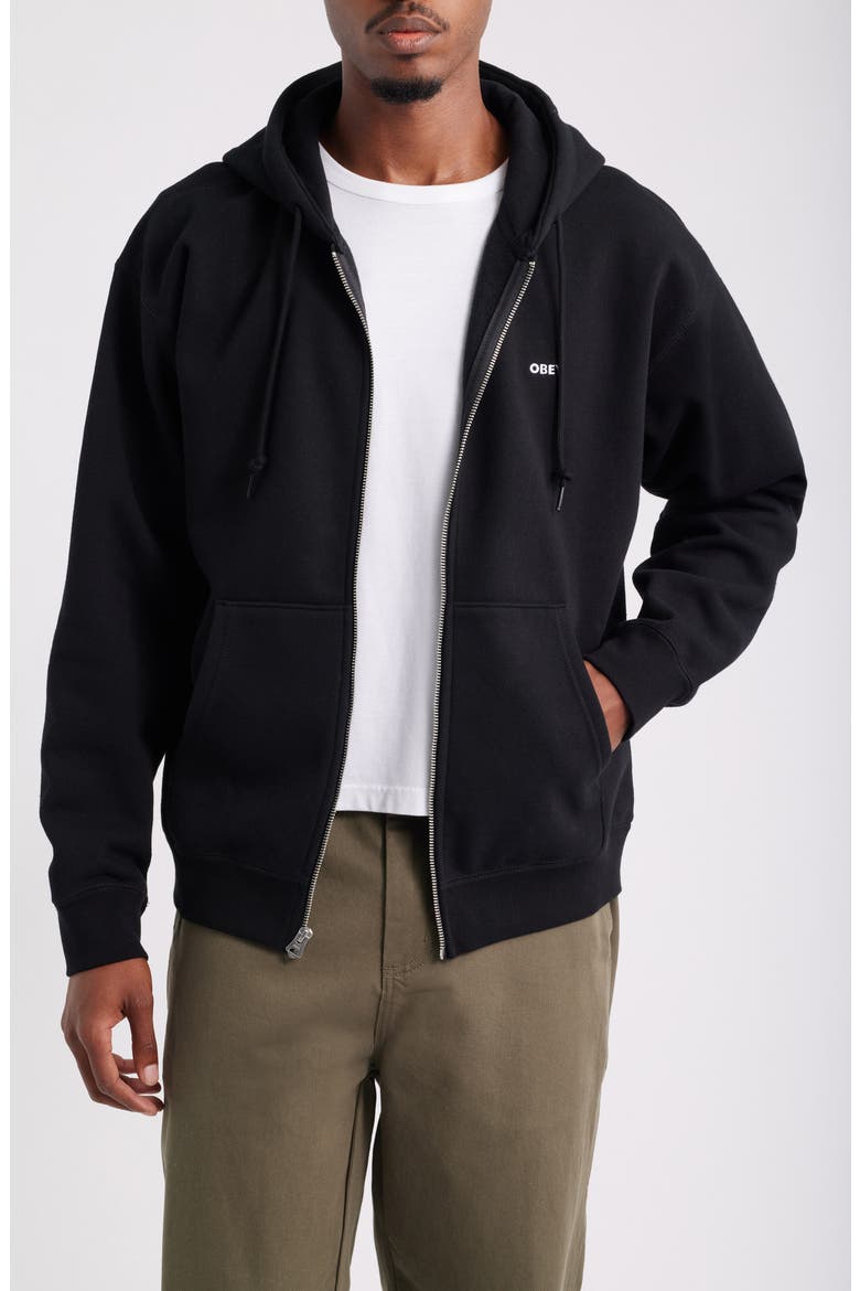 Established Works Bold Zip Hoodie, Main, color, BLACK