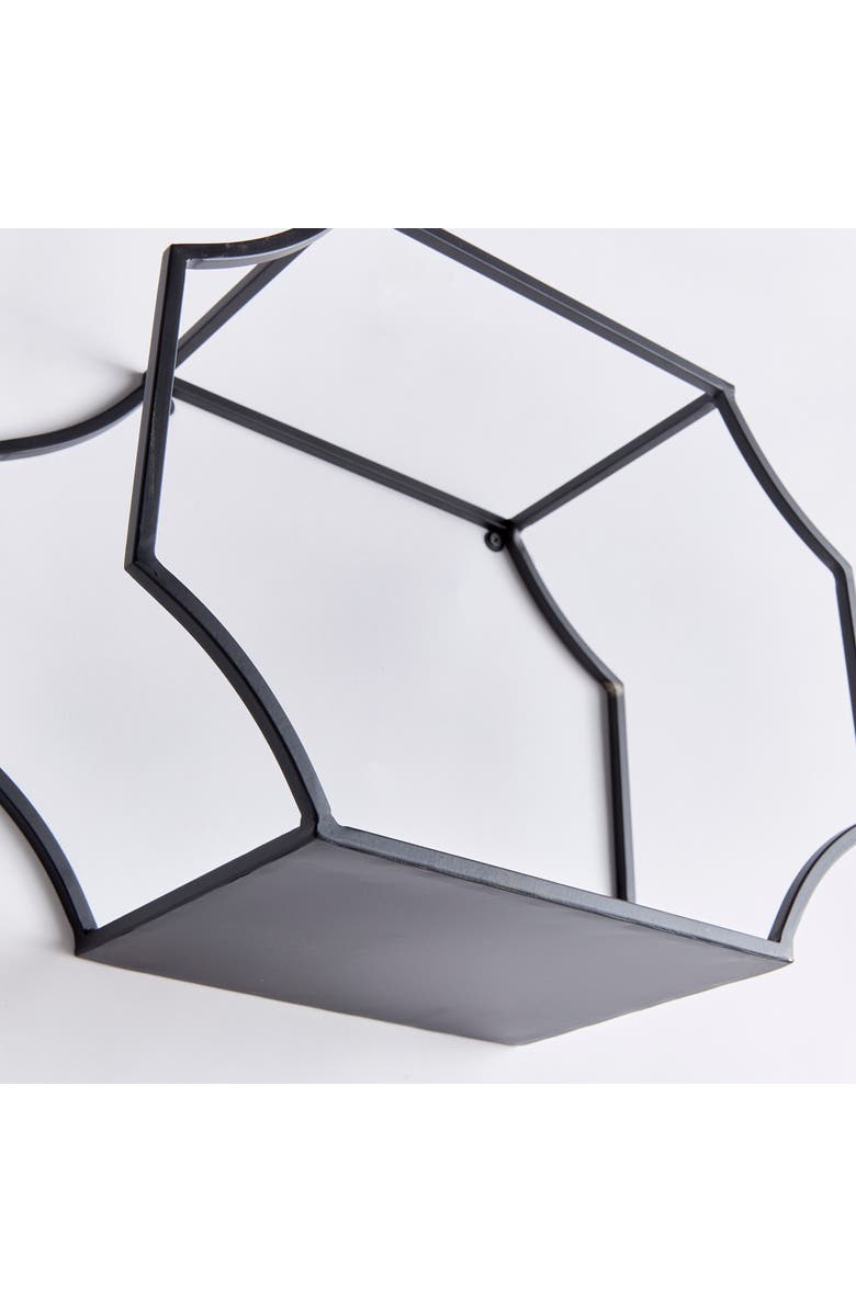 Napa Home & Garden 19.75"W x 7"D x 15.5"H and 17.75"W x 7"D x 14"H and 15.75"W x 7"D x 11.75"H Hudson Mirrored Wall Shelves Set of 3, Alternate, color, Silver