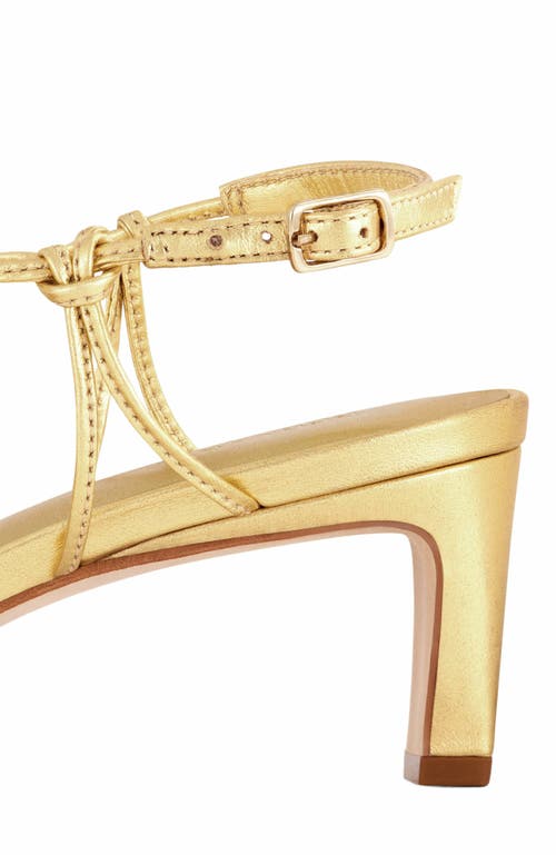 Bernardo Strappy Metallic Kitten Slingback Sandals In Gold