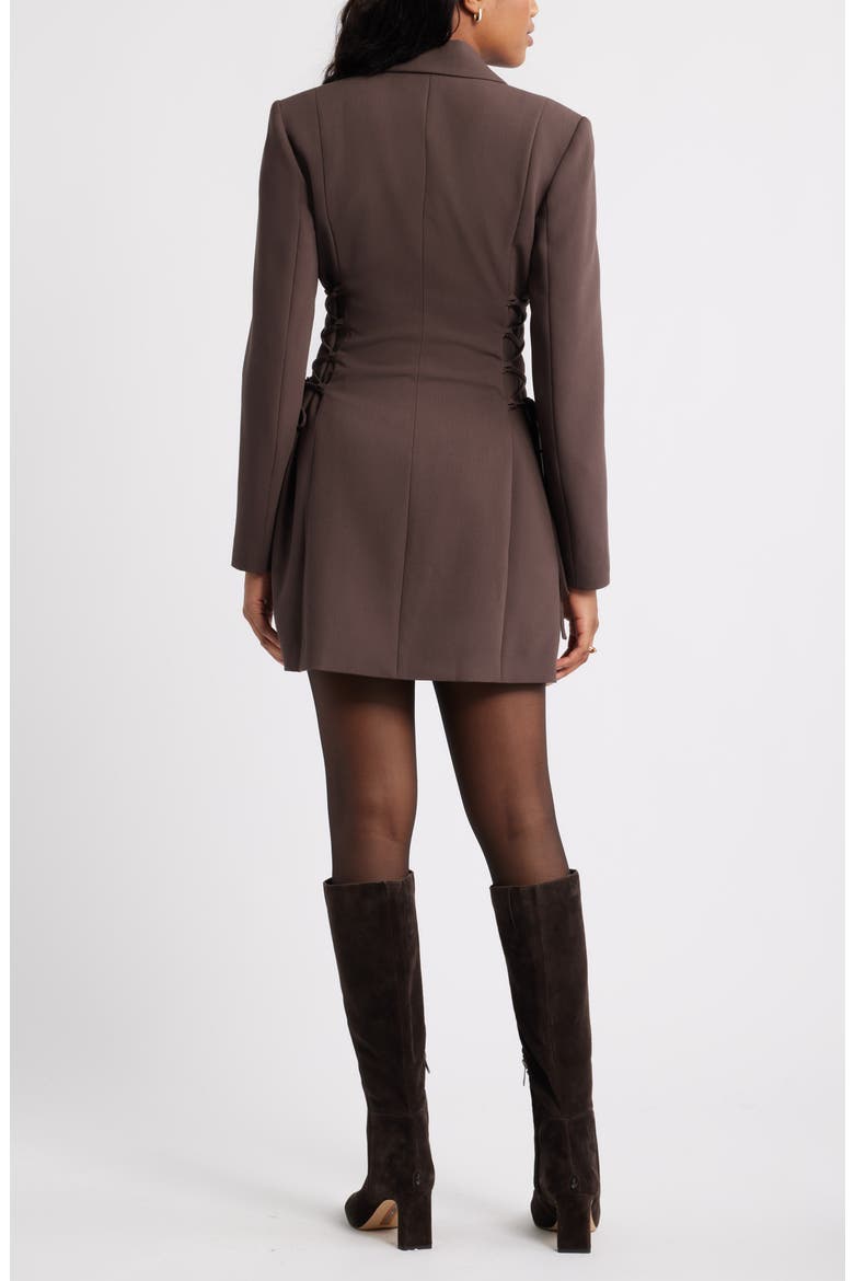 Corset Blazer Minidress, Alternate, color, BROWN SEAL