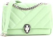 Pre-Owned Bvlgari Serpenti Cabochon Shoulder Bag Diagonal Quilted Leather Small