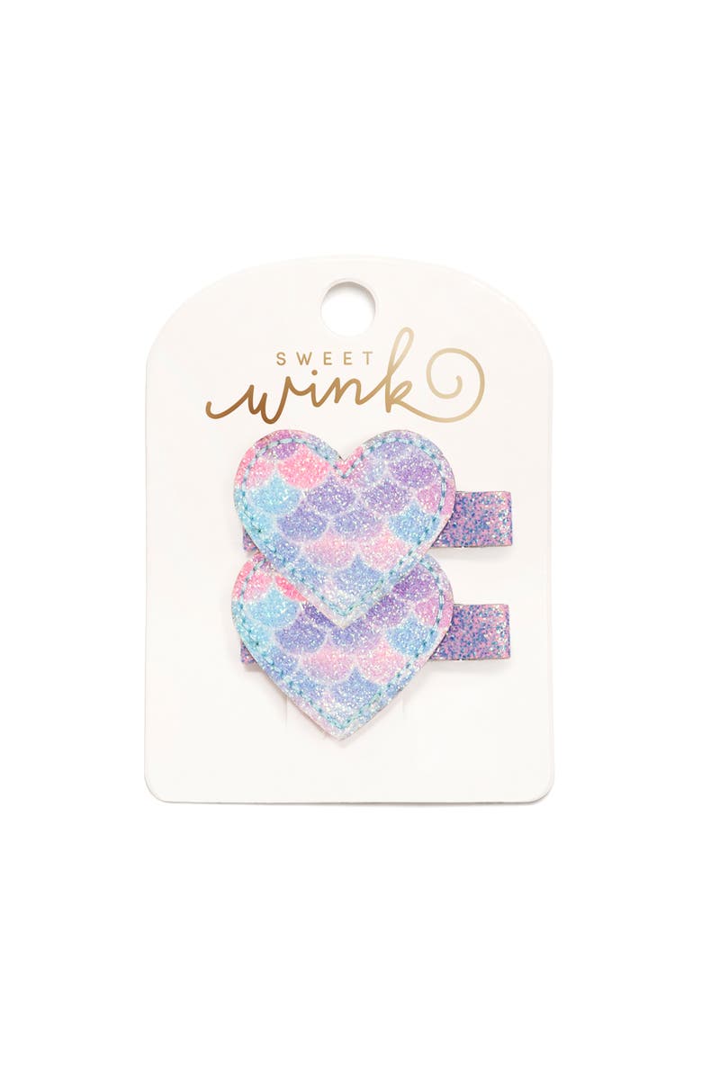 Sweet Wink Mermaid Heart Clip Set, Main, color, Multi