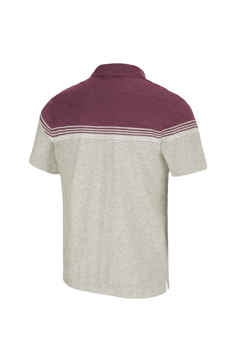 COLOSSEUM Men's Colosseum Oatmeal/Maroon Mississippi State Bulldogs Hill Valley Polo, Alternate, color,