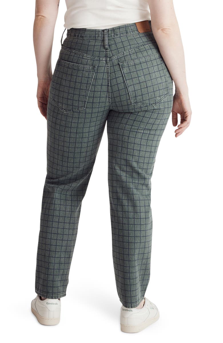 Madewell The Perfect Vintage Plaid High Waist Straight Leg Jeans, Alternate, color,