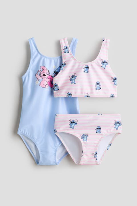 Two-piece swimsuit and one-piece swimsuit set