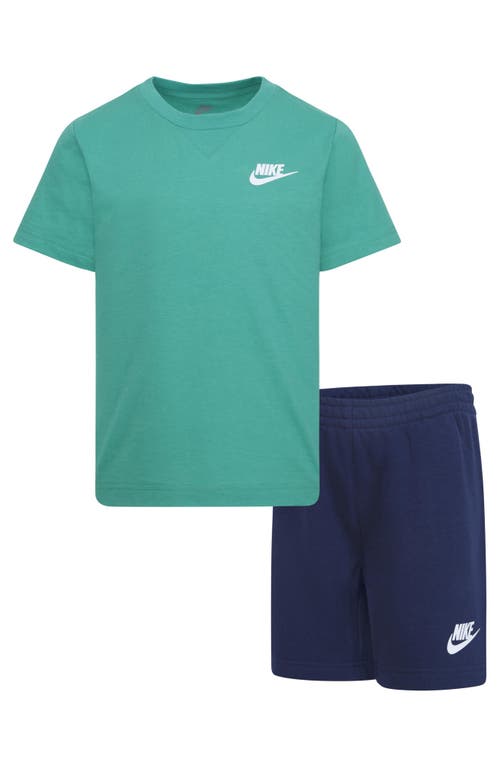 Nike Kids' Paint Logo Graphic T-shirt & Shorts Set In Midnight Navy