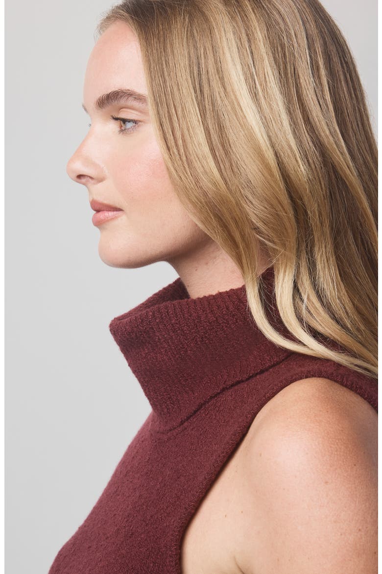 x @cellajaneblog Sleeveless Turtleneck Sweater, Alternate, color, ROSEWOOD