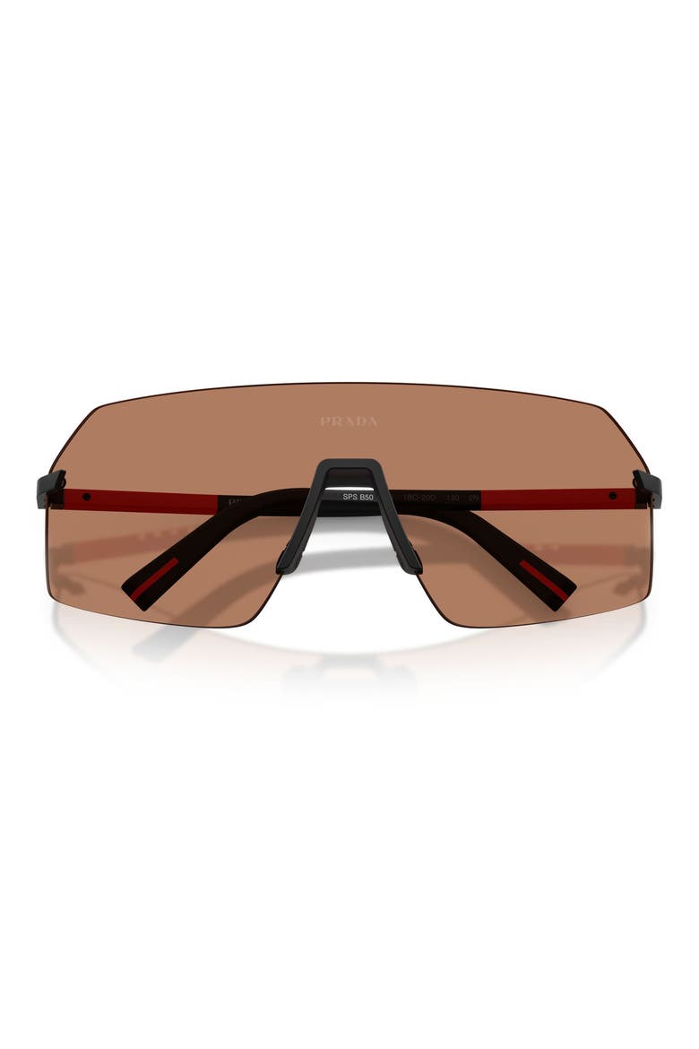 136mm Shield Sunglasses, Alternate, color, BLACK / SOLID BROWN