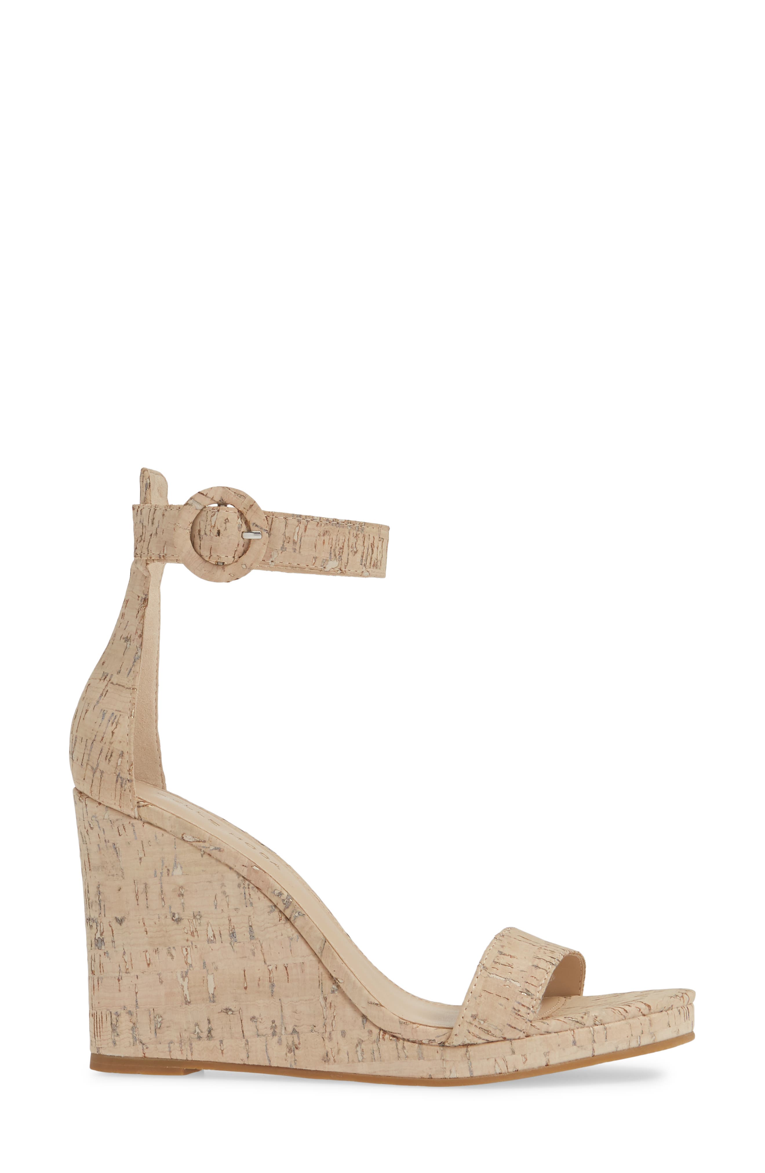 Nisha Wedge Sandal, Alternate, color, BEIGE WASHED CORK