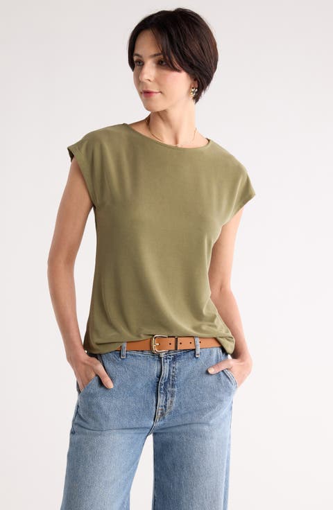 Cap Sleeve Modal Blend T-Shirt