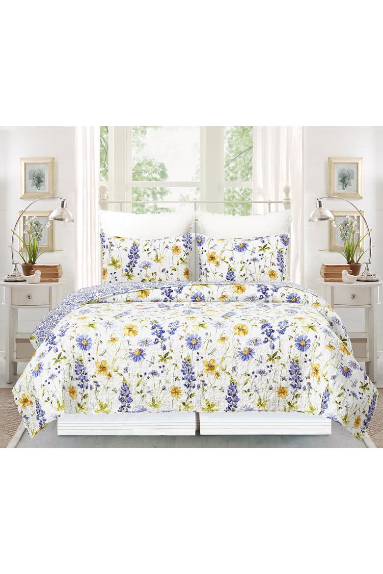 Lovely Blues Cotton Blend Quilt Bedding Set, Alternate, color, Purple