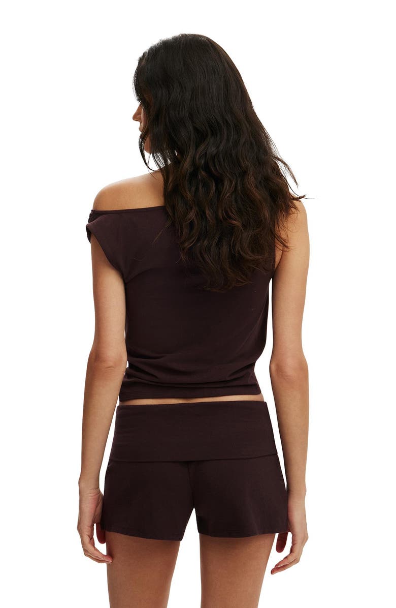 COTTON ON BODY Women's Dreamy Soft Roll Waist Short, Alternate, color, Chocolate Plum