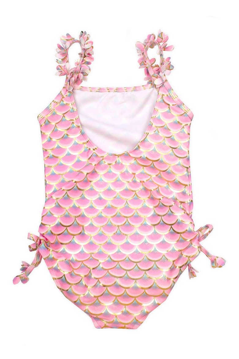 Mermaid Scale One-Piece Swimsuit, Alternate, color, PINK