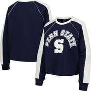 GAMEDAY COUTURE Women's Gameday Couture Navy Penn State Nittany Lions Blindside Raglan Cropped Pullover Sweatshirt