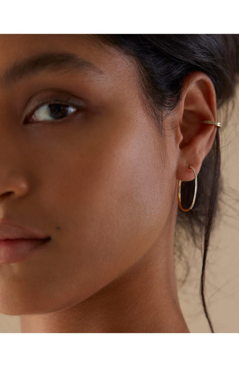 Monica Vinader Riva Wave Diamond Hoop Earrings, Alternate, color,