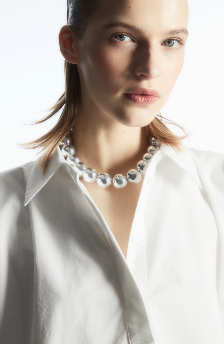 COS Short Sleeve Cotton Shirtdress, Alternate, color,