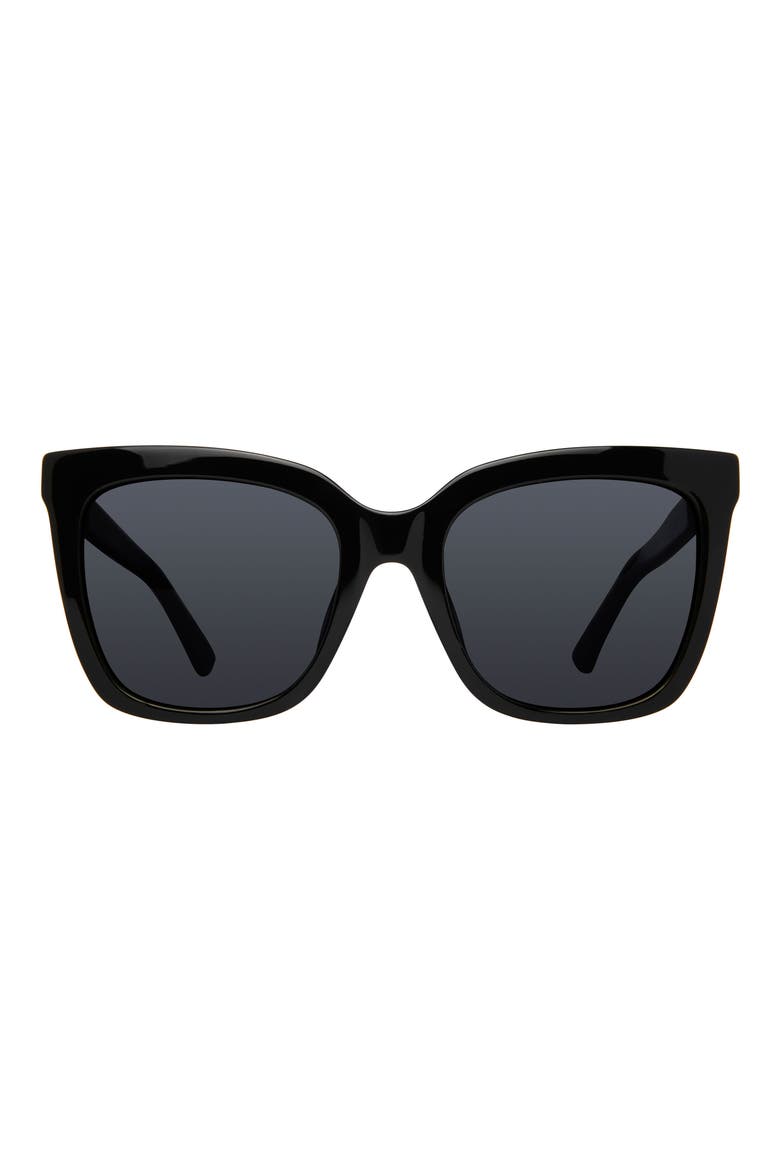 53mm Polarized Cat Eye Sunglasses, Main, color, BLACK/ GRAY