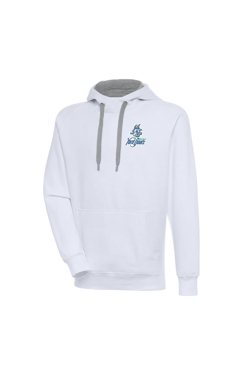 ANTIGUA Men's Antigua  White Hartford Yard Goats Victory Pullover Hoodie, Main, color, 