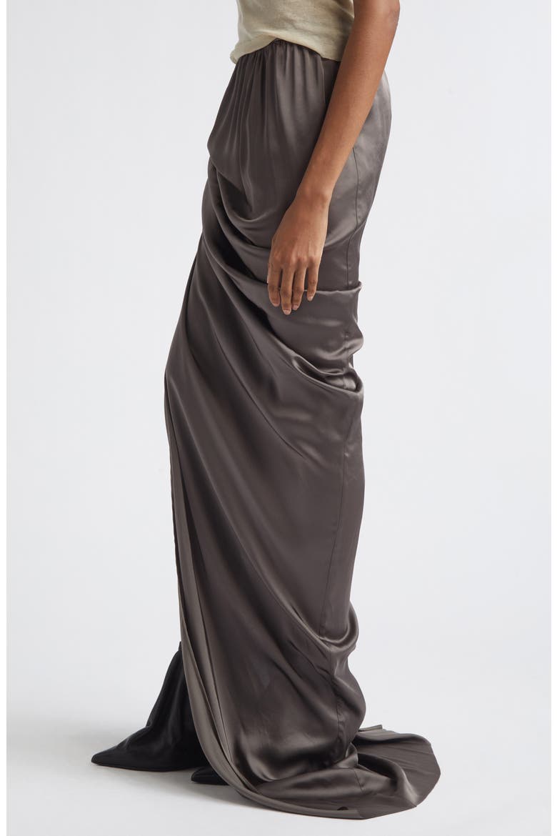 Edfu Ruched Satin Skirt, Alternate, color, DUST