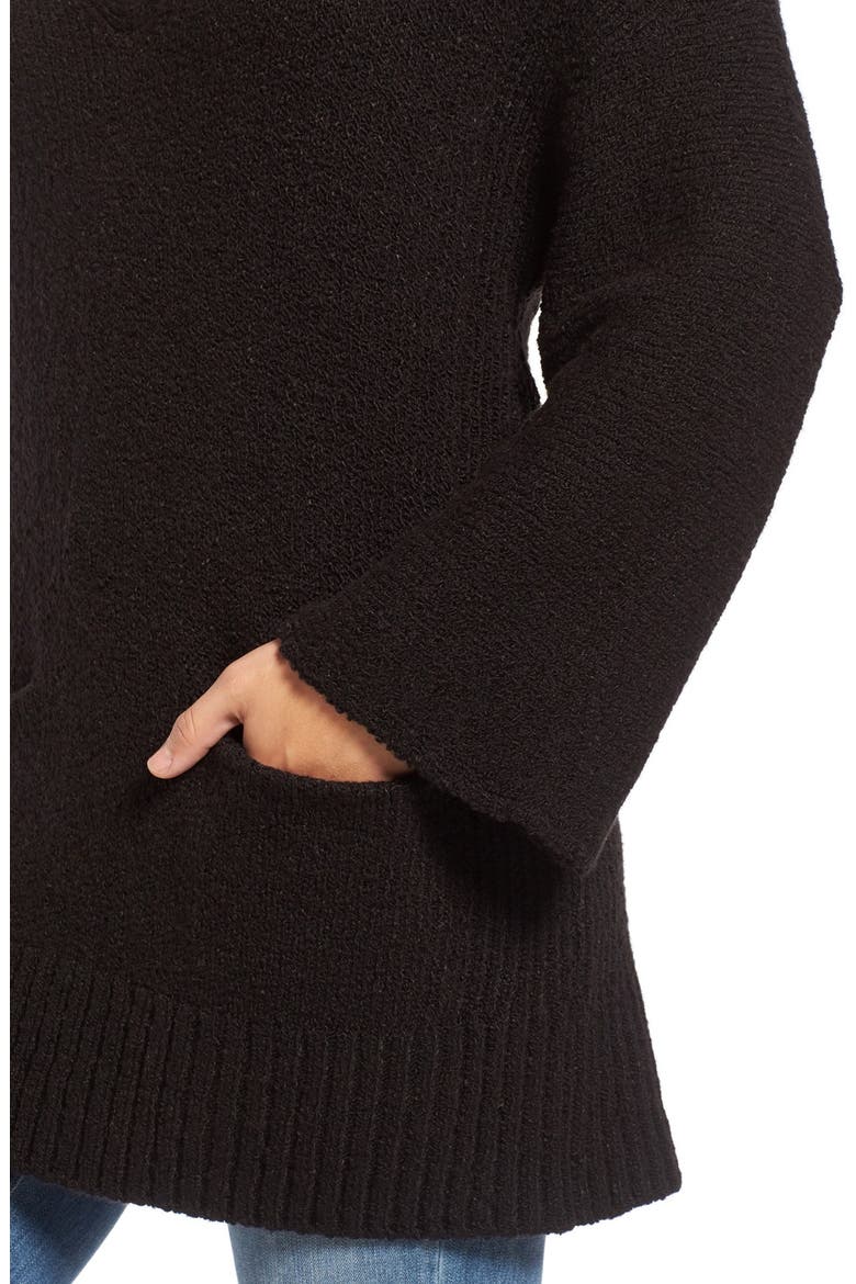 Knit Bell Sleeve Tunic, Alternate, color, BLACK