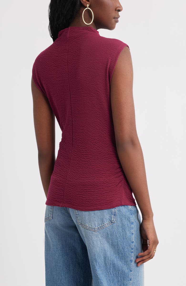 Treasure & Bond Crinkle Mock Neck Top, Alternate, color, Burgundy Rhode