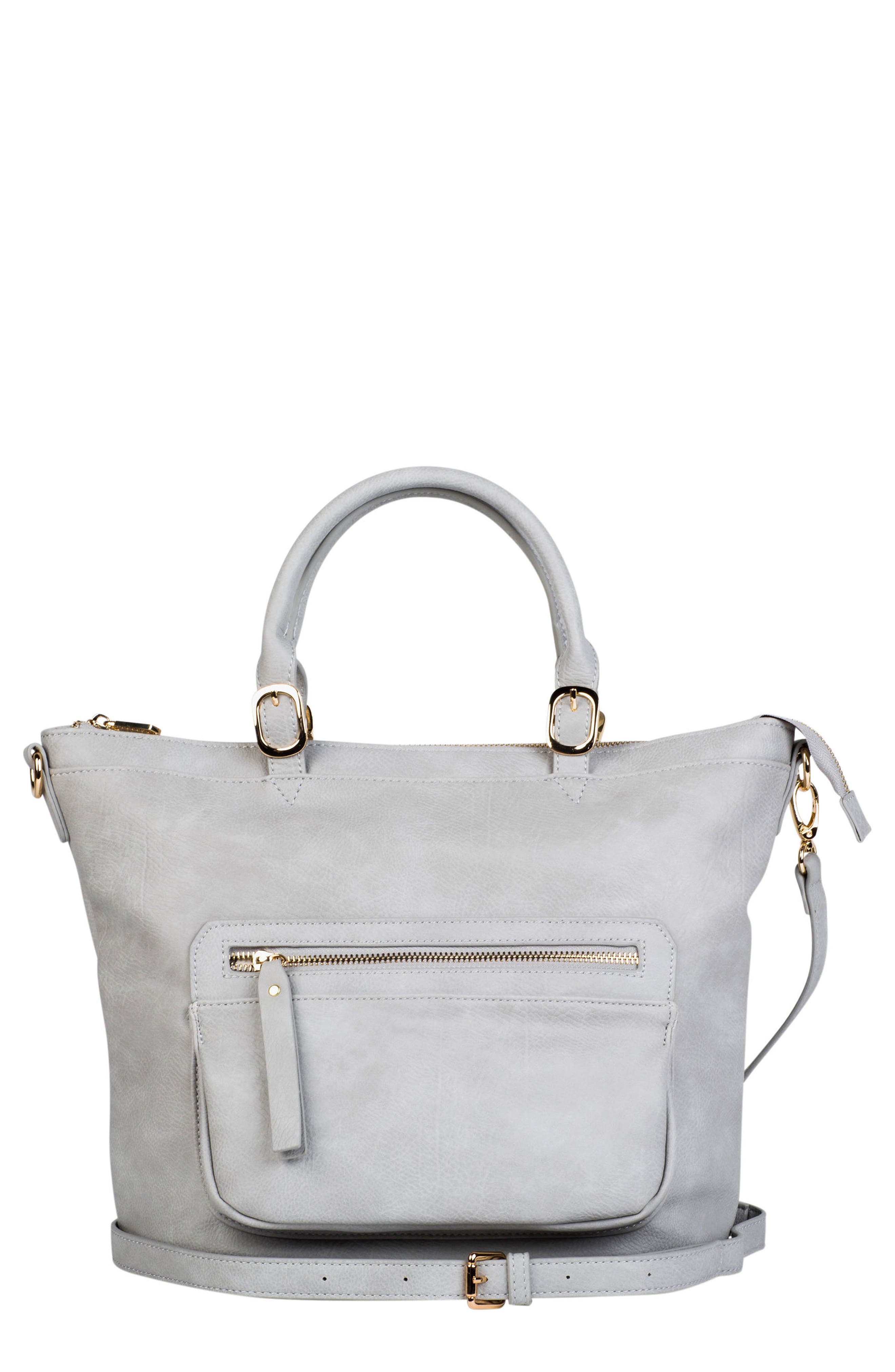Illusion Vegan Leather Tote, Main, color, GREY