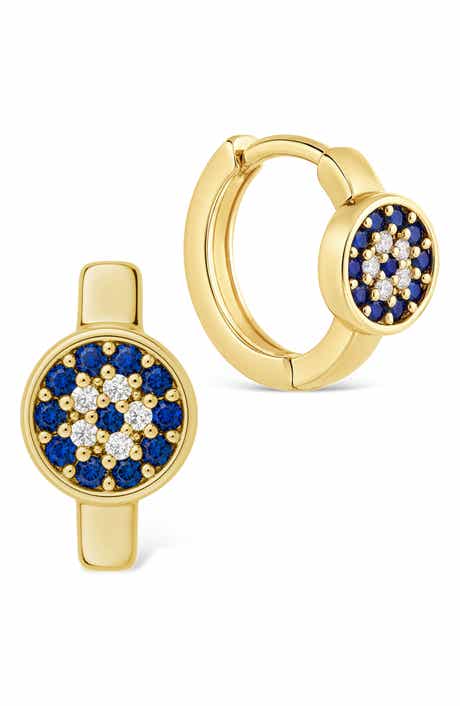 Evil Eye Cubic Zirconia Huggie Hoop Earrings