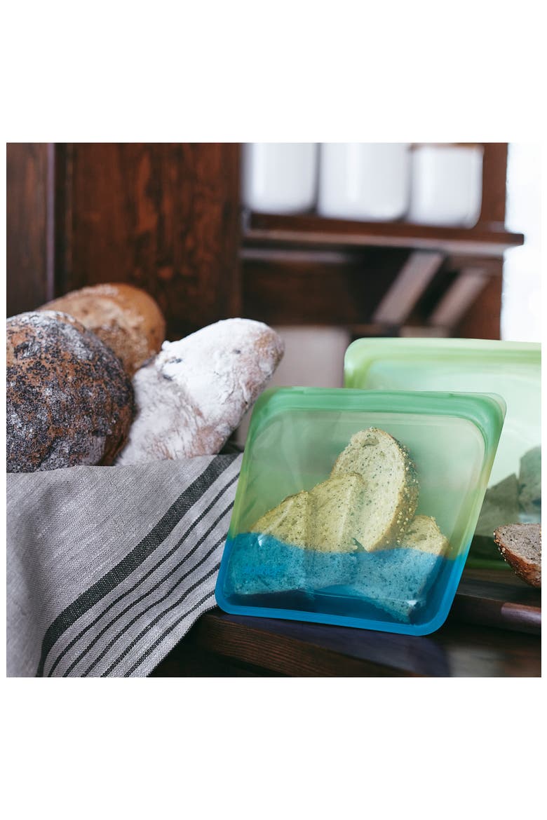 Sandwich Reusable Silicone Storage Bag, Alternate, color, GREEN OMBRE