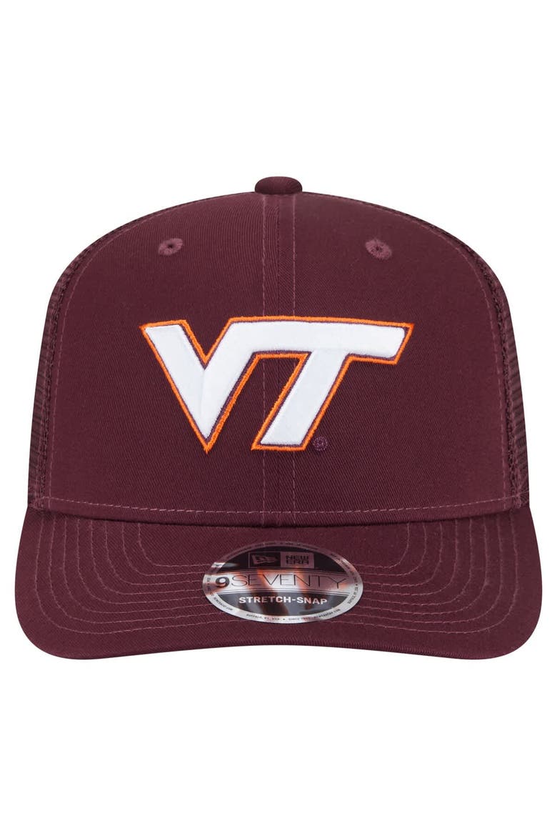 Men's New Era Maroon Virginia Tech Hokies Primary 9SEVENTY Trucker Stretch-Snap Hat, Alternate, color, Maroon
