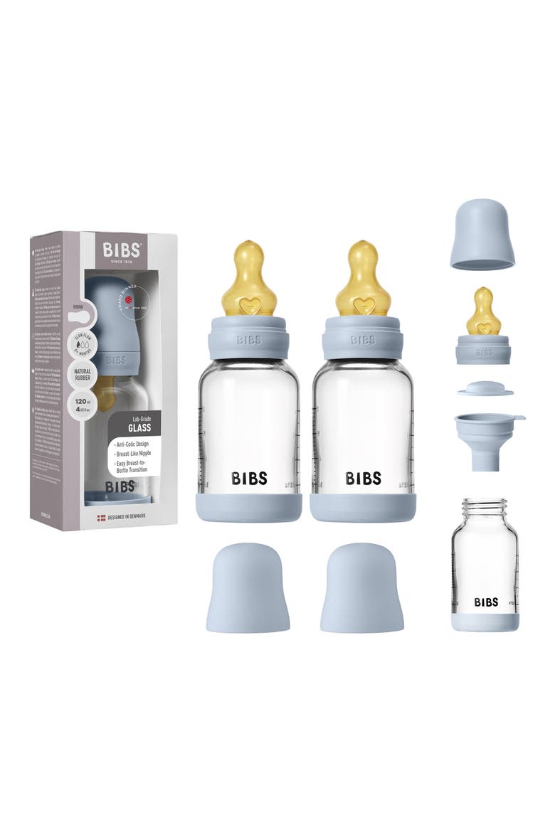 4 Oz. Glass Bottle Set, Main, color, BLUE