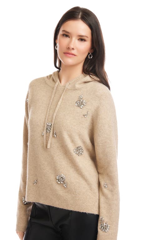 Fifteen Twenty Crystal Embellished Knit Hoodie In Multi