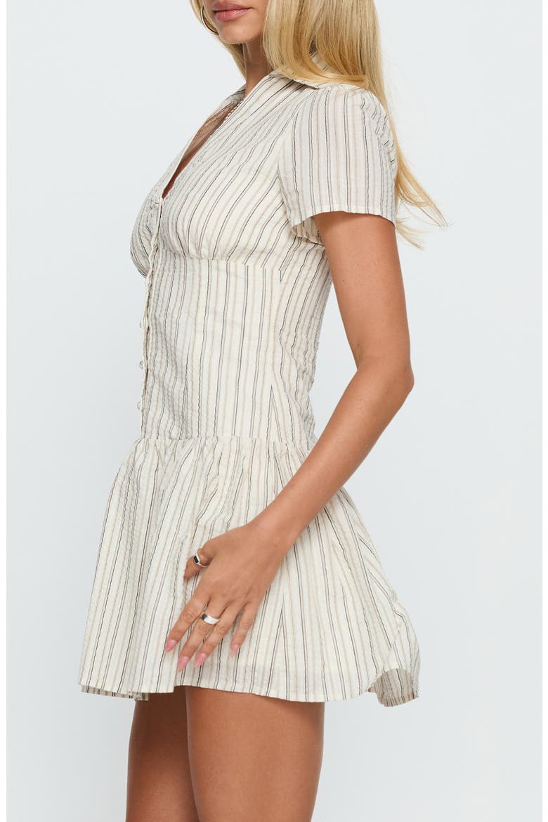 Windswept Stripe Mini Shirtdress, Alternate, color, CREAM / BLACK STRIPE