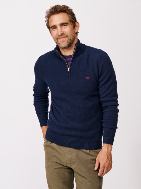 Pepper Lambswool Zip Neck Sweater