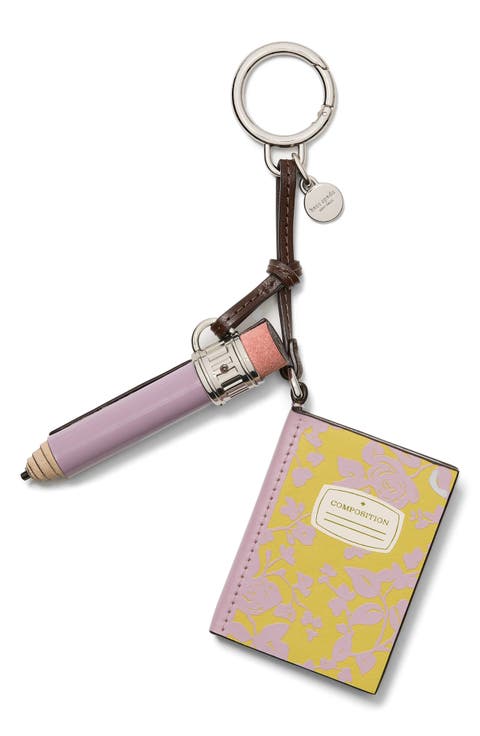 charmed smooth leather composition notebook key fob